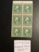 USA Scott 424d MNH** Booklet Pane, szóstka 