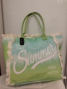 Torba plażowa ombre zielenie duża struktura płutna 