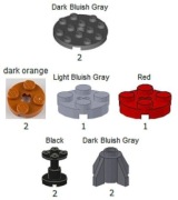 Lego 10 szt. Plate Round 4x4 2x2 Stolik NOWE