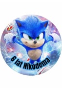 Opłatek na tort Sonic napis gratis 