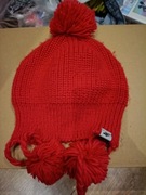 Czapka dziewczęca 4f z pomponami 