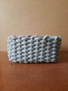 Szary pleciony koszyk kosz do przechowywania gruby sznurek bawełniany