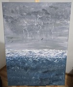 Burza z piorunami na morzu