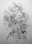 TOMASZ SĘTOWSKI "Architektoniczna Hibernacja" akwaforta, 35 x 25 cm