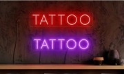 NEON TATUAŻE TATTOO SZYLD STUDIO TATUAŻU TATUAŻ  40X8CM KOLORY DO WYBORU 