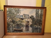 Duży obraz kobieta która łowi ryby 