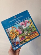 Gibsons Springtime Splendour puzzle 500 wiosna kwiaty okno ptaki