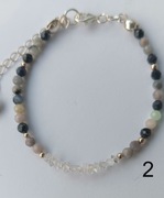 Bransoletka z diamentem Herkimer i szarym szmaragdem – oczyszczenie serca 