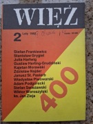 Więź nr 400 (2/1992) Ks. Jan Zieja; Najder o Conradzie; Kajetan Morawski