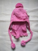 Komplet czapka z szalikiem różowa 42-48