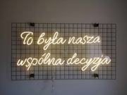 Napis LED - To była nasza wspólna decyzja