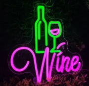 NEON Wine 30x40 cm lampka Wino LED bar party dekoracja 