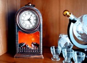 Zegar Kominkowy, z kominkiem / efekt palenia się