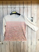 ESPRIT koszulka/ bluzka, XL, biała z grafiką, rękaw 3/4