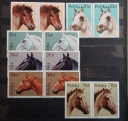 Znaczki Fi 3042 - 3047 , Konie , stan** , pary z 1989r. czyste