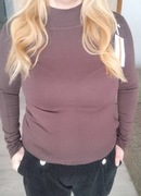 Półgolf damski Plus size ciemny brąz / czekolada 