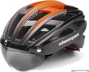 Kask rowerowy Shinmax ze zdejmowanymi okularami i wbudowaną lampką