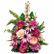 Kompozycja nagrobna do wazonu na grób cmentarz stroik wiązanka różowa