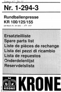 katalog części Prasa Krone KR 100, KR 125, KR 155