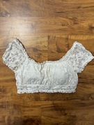 Biały koronkowy crop top Gilly Hicks rozmiar L 40