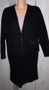 STAY  Dlugi ciemny sweter kardigan czarny  z kieszeniami  oversize S  M