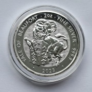 Moneta THE YALE OF BEAUFORT 2023 srebro 2 uncje TUDOR BEASTS Bestie Tudorów