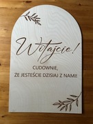 Tablica powitalna Witajcie! drewniana na wesele 