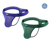 2pak majtki - stringi męskie Brave Person XL (eur L) zielony + niebieski