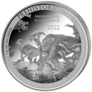 1 oz srebrna  moneta Prehistoric Life - Parasaurolophus, Congo 2022
