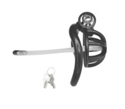 Mały lekki czarny pas cnoty chastity cage 5 oringów + dilator