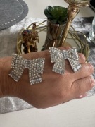 Kolczyki duże kokardy cyrkonie Premium 