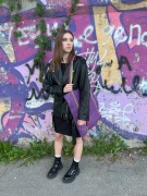 shoper torebka lniana fioletowa