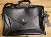 Torba na laptopa prawdziwa skóra czarna, NOWA Z METKĄ 