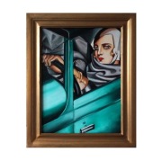 Tamara Łempicka, "Autoportret w zielonym Bugatti", ręcznie malowana kopia