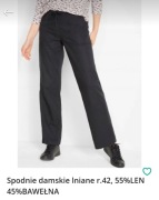 Spodnie damskie lniane r.42, 55%LEN 45%BAWEŁNA