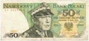 50 złotych zł 1975 bardzo rzadka seria AF 2535453 Szparło L5
