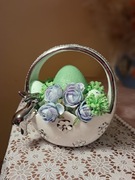 Ozdoba wielkanocna Koszyk  z ceramiki