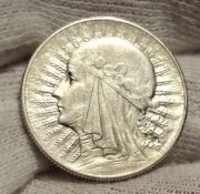 Moneta 5 zł  Polonia -Głowa Kobiety,Jadwiga Babka z 1933r z.z.m piekny stan