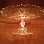 Piękna duża kryształowa patera na tort  32,5 cm