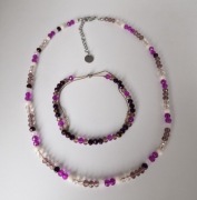 Komplet biżuterii damskie,naszyjnik,Bransoletka,kamienie szklane,choker