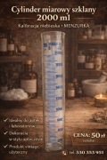 Cylinder miarowy szklany 2000 ml skala niebieska, menzurka  