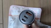Ładowarka samochodowa Toocki 65w 3 porty, 2 x usb-c + 1 x usb-a 