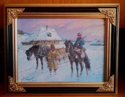 UŁAN ZWIADOWCA- OBRAZ OLEJNY NA PŁÓTNIE-J. KOSSAK 