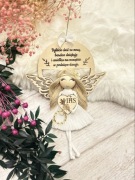 Aniołki podziękowania dla gości w obręczy Komunia, Chrzest, Bierzmowanie