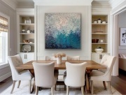 „Hampton Tide” 100x100cm abstrakcja niebieska ze strukturą