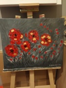 Obraz ręcznie malowany " Czerwone kwiaty"