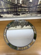 Lustro witrażowe okrągłe 46x46 cm – ręcznie wykonane