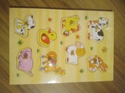 Drewniana układanka zwierzęta 