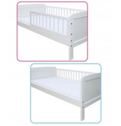 BIAŁE ŁÓŻKO DLA DZIECKA 140X70 + BARIERKI