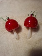 Dwie bombki muchomorki PRL